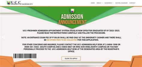ucc-freshmen admission appointment system